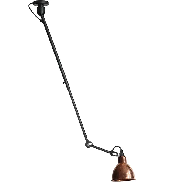 Lampe Gras N302 kattovalaisin matta musta/raaka kupari/valkoinen