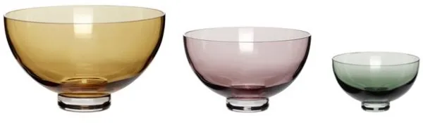 Hübsch Radiant Kulhot Beige/Rosa/Vihreä 3 kpl:n setti