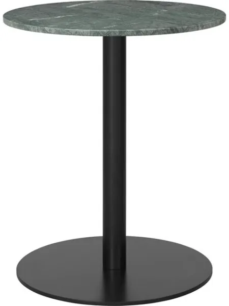 GUBI 1.0 Ruokapöytä Pyöreä Ø60 cm mustalla jalustalla ja vihreällä Guatemala-marmoritasolla