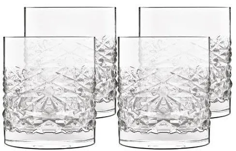 Luigi Bormioli Mixology Textures vesilasi/viskilasi 10 cm 38 cl 4 kpl. Kirkas
